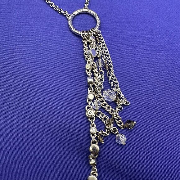 VTG Brighton Infinity Necklace Circle Medallion Chain Tassel Necklace - Picture 7 of 8